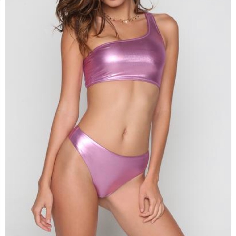 Kai Lani pink metallic bikini set!